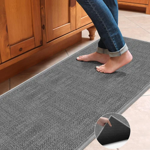 Miniatura 48 de Alfombras y tapetes de cocina bohemios de 5 pies, antideslizantes, lavables, trenzados, de yute para cocina, tapete absorbente para fregadero
