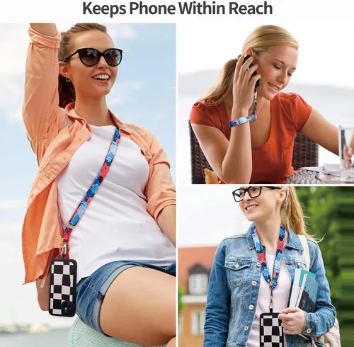 Miniatura 2 de Cordón para teléfono celular, correa cruzada para teléfono, correa de muñeca, cordones para llaves, correas de hombro ajustables universales