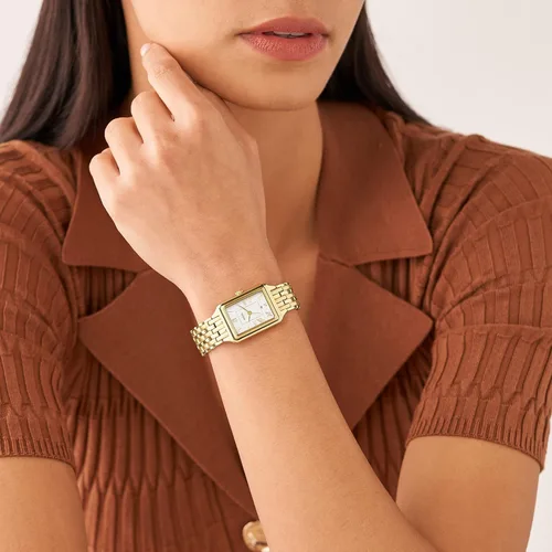 Miniatura 4 de Fossil Womens Raquel Quartz Rectangular Watch with Stainless Steel or Leather Strap
