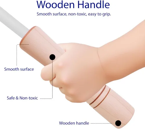 Miniatura 3 de Cuerda de saltar para niños – Mango de madera – Cuerda de saltar ajustable de algodón trenzado para niños pequeños fitness entrenamiento ejercicio