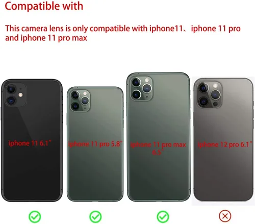 Miniatura 2 de Juego de 2 lentes de repuesto originales para cámara trasera para iPhone 11 Pro Max y iPhone 11 Pro con adhesivo preinstalado y kit de herramientas