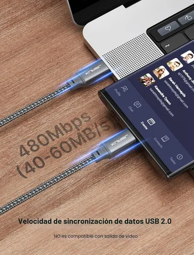 Miniatura 7 de JSAUX Cable USB C a USB C de 100 W [2 unidades de 6.6 pies], cable de carga rápida tipo C compatible con iPhone 17/iPhone Air/iPhone 17 Pro/iPhone