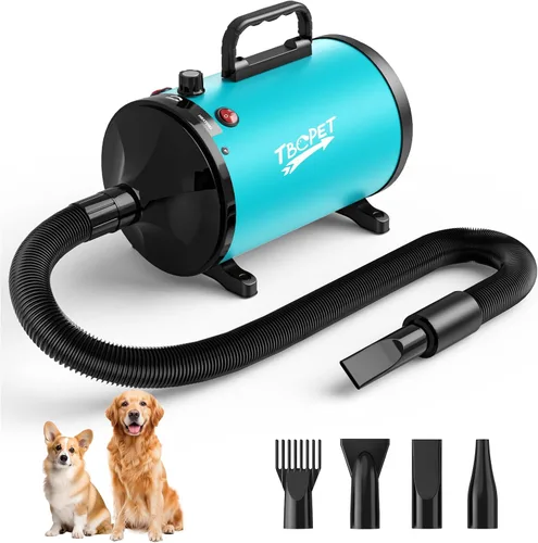 Miniatura 13 de Secador de pelo para perros de alta velocidad 5.2HP/3800W, temperatura ajustable continua, secadora de pelo para perros, secador de pelo
