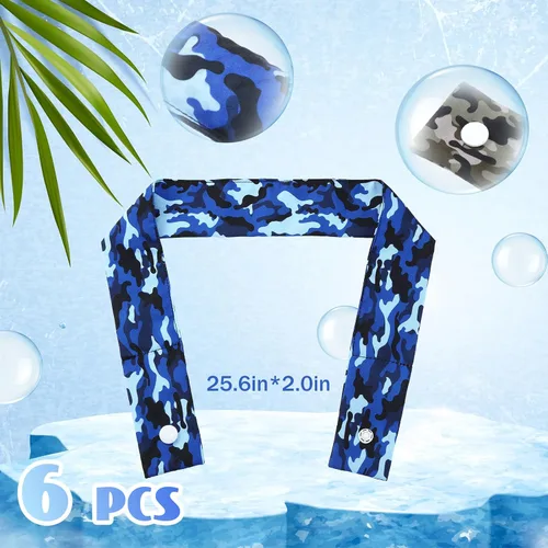 Miniatura 2 de Xuhal 6 unidades de enfriamiento para el cuello, bandana refrescante para el cuello, bufanda enfriadora de hielo para mujeres, verano, actividades