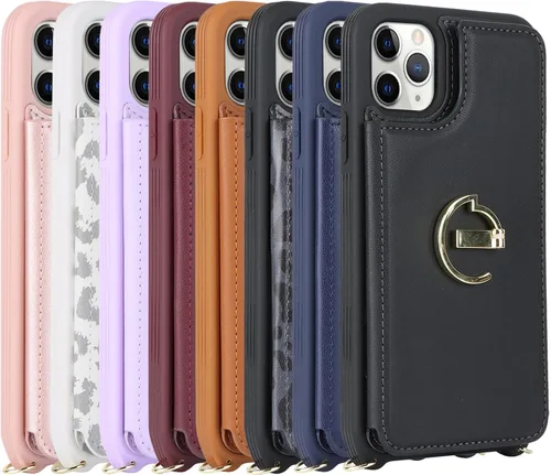 Miniatura 7 de Havaya Funda cruzada para iPhone 11 Pro Max con correa para mujer, funda para iPhone 11 Pro Max con tarjetero para iPhone 11 Pro Max, funda de piel