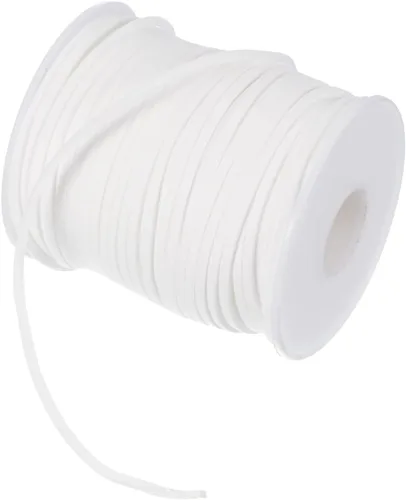 Miniatura 12 de PATIKIL Cordón de gamuza con carrete en rollo de 0.118 in, 50 yardas, cordón plano de piel sintética para collares, pulseras, joyería, cuentas, Azul