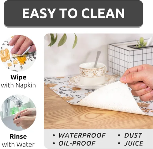 Miniatura 4 de FIFTY FEET Revestimiento de estante de 12 x 120 pulgadas para armarios de cocina, revestimiento de cajón de PVC para tocador de baño, revestimiento