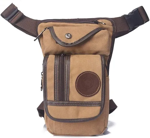 Miniatura 9 de Riñonera táctica para hombre con caída en el muslo, riñonera militar para motociclistas, con múltiples bolsillos, para viajes, senderismo, escalada