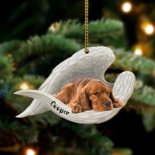 Miniatura 9 de Adorno plano 2D conmemorativo de perro pastor alemán personalizado, alas de ángel para mascotas, regalo de condolencia de pérdida, recuerdo