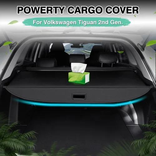 Miniatura 3 de Powerty Cubierta de Carga para VW Volkswagen Tiguan 2018-2024, Accesorios Cubierta de Maletero Retráctil Sombra Protectora de Maletero, Cubierta
