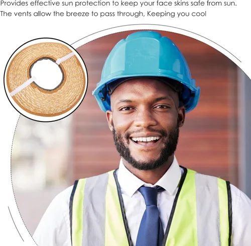 Miniatura 3 de Yardwe Sombrero de visera de ala completa, cubierta de sombrero de construcción, visera dura, repuesto para el sol para los trabajadores, accesorios