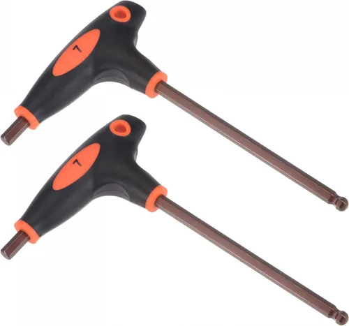 Miniatura 9 de uxcell Llave hexagonal de extremo de bola de 0.197 in, llave inglesa con mango en T, acero métrico S2 2 piezas