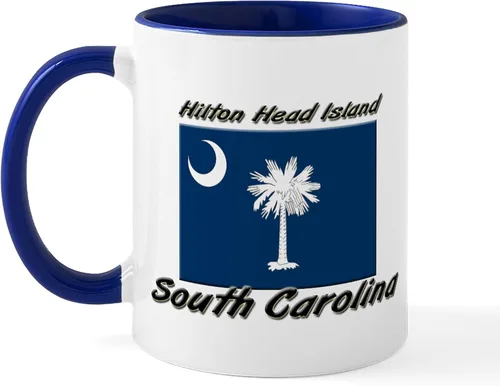 Miniatura 32 de CafePress Taza de café de cerámica de 11 oz (11.0 fl oz) de la bandera de Carolina del Sur Taza con la bandera de Carolina del Sur