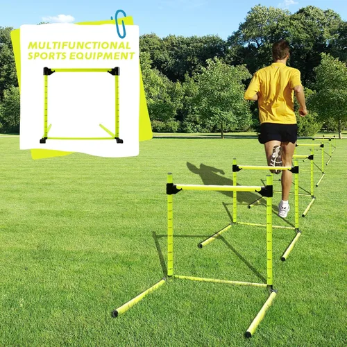 Miniatura 7 de Vallas ajustables con bolsas de transporte, equipo de entrenamiento de agilidad desmontable con escala, valla de práctica de fútbol, vallas de salto
