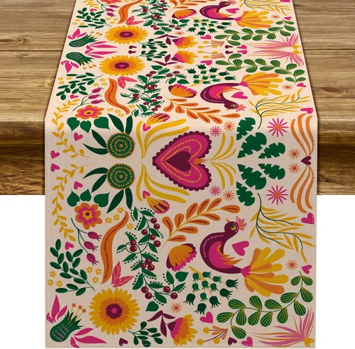 Miniatura 7 de Sunwer Juego de 4 manteles individuales de fiesta mexicana, diseño floral de Cinco de Mayo, decoración de fiesta del Día de los Muertos, decoración