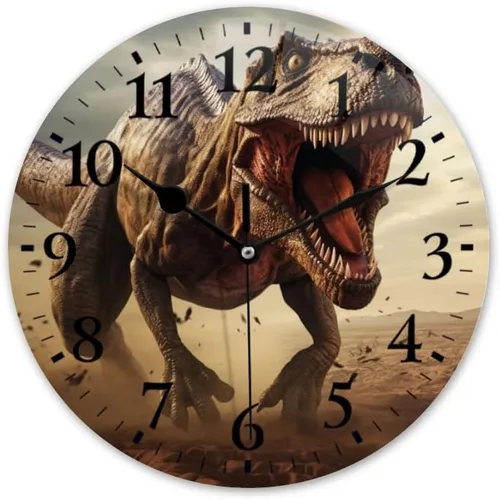 Miniatura 24 de Reloj de pared, funciona con pilas, redondo, silencioso, sin tictac, girasol contra fondo azul, reloj decorativo para cocina, baño, sala de estar