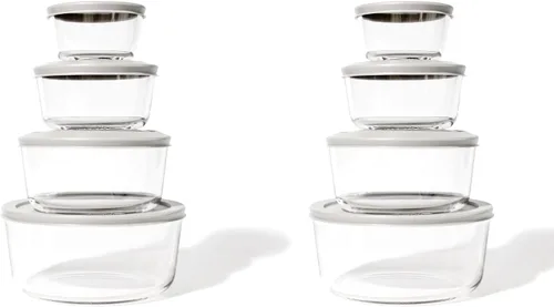 Miniatura 36 de Juego de 8 recipientes de vidrio para almacenamiento de alimentos (4 recipientes + 4 tapas sin BPA), 6.5 tazas, a prueba de fugas, aptos