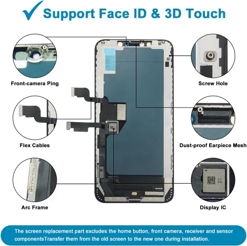 Miniatura 4 de [OLED] para iPhone Xs MAX Reemplazo de pantalla de 6.5 pulgadas [NO LCD] Pantalla 3D Touch Frame Asamblea Digitalizador para Modelo A1921, A2101