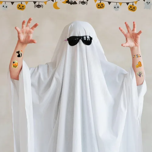 Miniatura 6 de Partywind Tatuajes de Halloween brillantes de 295 estilos para decoración de fiesta de niños, suministros de fiesta de Halloween, regalos