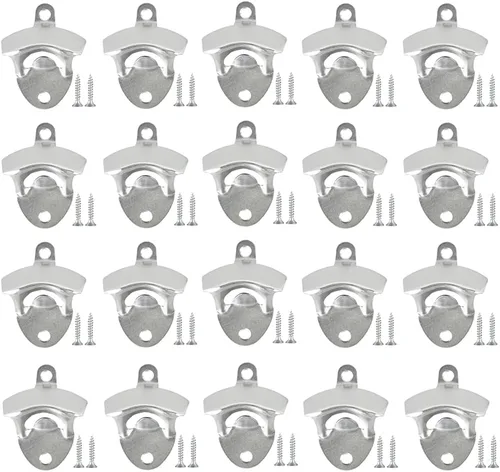 Miniatura 7 de ANSLYQA Paquete de 20 abridores de botellas montado en la pared, abrebotellas de cerveza vintage con tornillos para bares, hoteles KTV, hogares