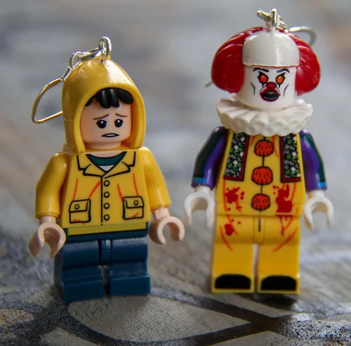 Miniatura 3 de Pendientes de payaso aterrador de plata de ley con ganchos de película de terror para Halloween