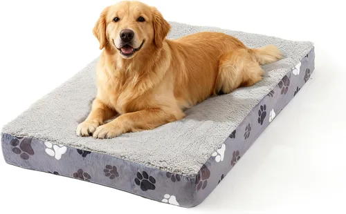 Miniatura 14 de Cama ortopédica impermeable para perros grandes y medianos de 35 x 22 pulgadas - Cama de espuma tipo cartón de huevos para jaula de mascotas
