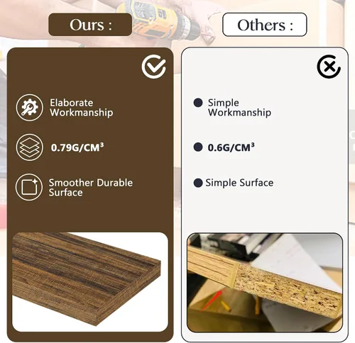 Miniatura 7 de Lareth - Mesa de café con almacenamiento, mesa de centro rústica de madera de 47.2 pulgadas con 4 cajones para sala de estar, mesa de té