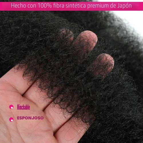Miniatura 4 de Cabello afro trenzado elástico de 24 pulgadas, 3 paquetes, cabello afro twist preesponjado y trenzado de resorte pre estirado, cabello envuelto