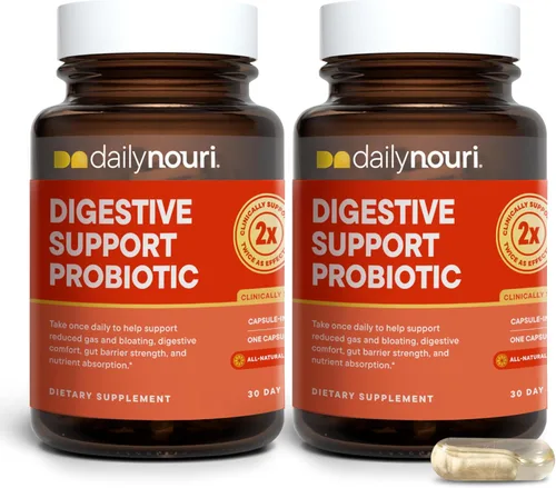 Miniatura 8 de Daily Nouri Probióticos de apoyo digestivo para mujeres y hombres Hinchazón y alivio de gases 3 cepas clínicamente estudiadas + Omega