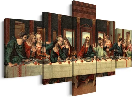 YOUHONG 5 piezas Leonardo Da Vinci decoración cristiana para comedor, pintura religiosa de la última cena, cuadros de Jesús para decoración de