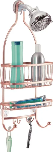 Miniatura 9 de iDesign - Organizador de ducha colgante extra ancho de metal, colección York, 10 x 4 x 22 pulgadas, plateado Plata