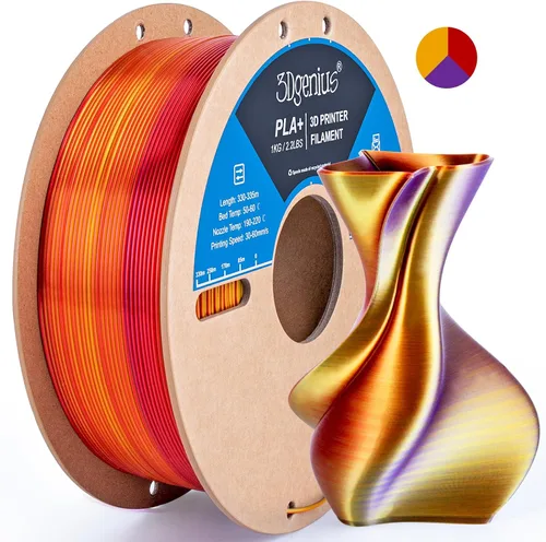 Miniatura 19 de Paquete de filamento para impresora 3D, filamento PLA sedoso de 4/64 pulgadas (1.75 mm), compatible con la mayoría de impresoras FDM, 10 carretes