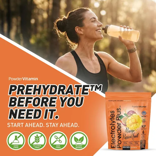 Miniatura 3 de PowderVitamin Electrolytes Powder Plus, polvo de hidratación sin azúcar, 1000 mg de potasio, 120 mg de magnesio, 120 mg de calcio, sal del Himalaya
