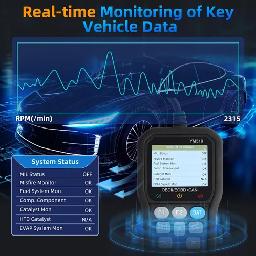 Miniatura 4 de Escáner FX319 OBD2 lector de código OBD2, herramienta de diagnóstico de coche con probador de batería de 12 V, apaga la luz del motor