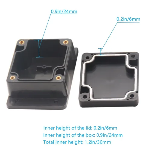 Miniatura 6 de Zulkit Caja de conexiones de plástico ABS a prueba de polvo, impermeable, IP65, cajas eléctricas universales, carcasa para proyectos con oreja fija