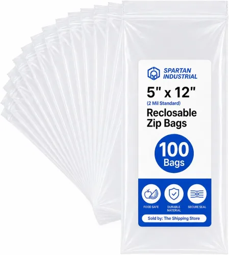 Miniatura 10 de Spartan Industrial - Bolsas con cremallera de 2 x 8 pulgadas de largo (100 unidades) - Bolsas de polietileno transparentes con cierre de 2 mil