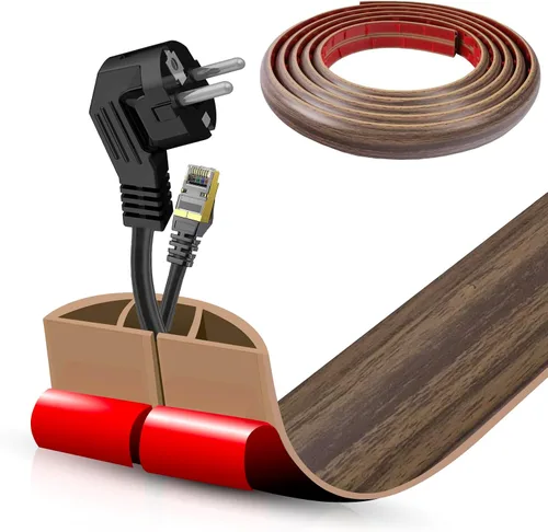 Miniatura 50 de Cubierta autoadhesiva para cables de suelo, gestión de cables de 3.3 pies, protector de tira de extensión para cables, evita tropiezos de cables