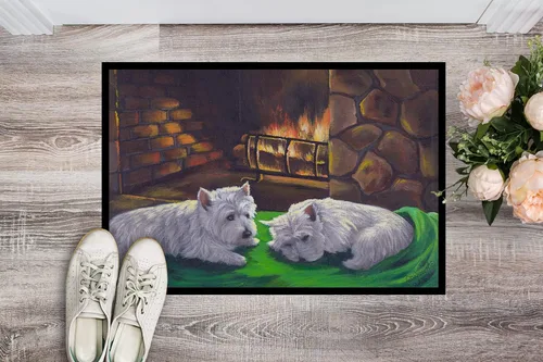 Miniatura 3 de Caroline's Treasures PPP3276MAT Westie A Winter's Night Felpudo de 18 x 27 pulgadas, tapete para puerta delantera, interior y exterior