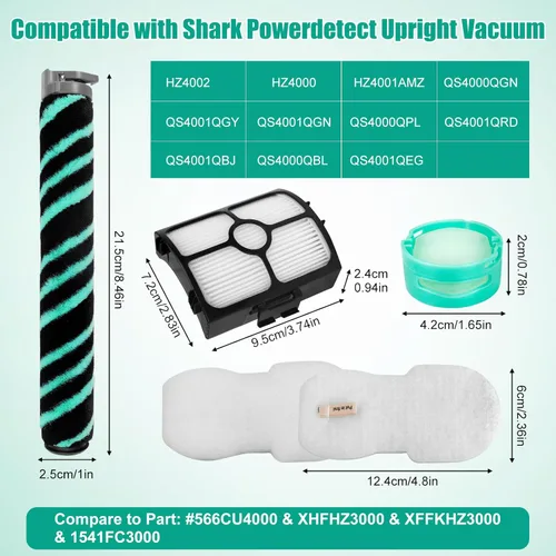 Miniatura 2 de HZ4002 Filtros de repuesto para aspiradora Shark HZ4002 con cable, 12 piezas, kit de accesorios, 4 filtros de espuma y fieltro, 4 cartuchos