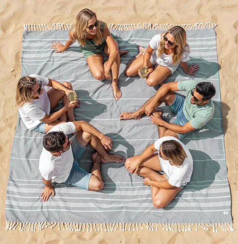 Miniatura 68 de LANE LINEN - Paquete de 4 toallas de playa de gran tamaño, toalla de piscina prelavada, extragrande, de secado rápido y sin arena, toalla de viaje