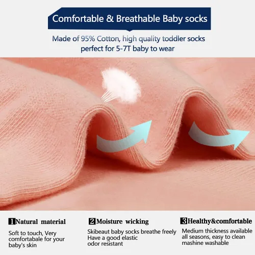 Miniatura 4 de Calcetines antideslizantes para niños, calcetines de corte medio para niños pequeños y niñas (0-7 años), 12 pares de calcetines antideslizantes