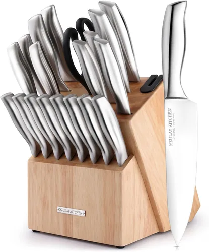 Miniatura 16 de Zulay - Juego de cuchillos de cocina de acero inoxidable de 15 piezas con afilador integrado, cuchillos ultra afilados y resistentes al óxido