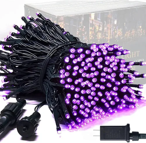 Miniatura 21 de JMEXSUSS 250 luces LED rojas, blancas y azules para decoraciones del 4 de julio, luces patrióticas conectables de 91.5 pies para exteriores