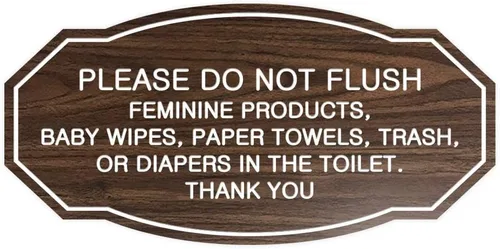Miniatura 60 de Signs ByLITA Letrero de etiqueta victoriana Please Do Not Flush (Lt Gray), pequeño, 1 paquete Gris claro