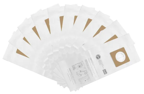 Hoover Bolsas de aspiradora comerciales para aspiradoras verticales HushTone, paquete de 10, color blanco, filtración estándar, bolsas para