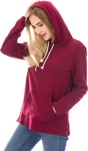 Miniatura 63 de Bearsland - Sudadera de lactancia y maternidad para mujer, con bolsillos y capucha