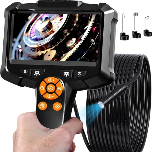 Miniatura 9 de Daxiongmao Cámara de boroscopio HD 1080P, endoscopio impermeable IP67 con 8 luces LED ajustables, cámara de serpiente semirrígida de 16.5 pies