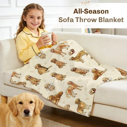Miniatura 2 de Manta de Golden Retriever - Manta de franela suave y forro polar para perros para amantes de mascotas, mujeres, niños, niñas - 40" x 30