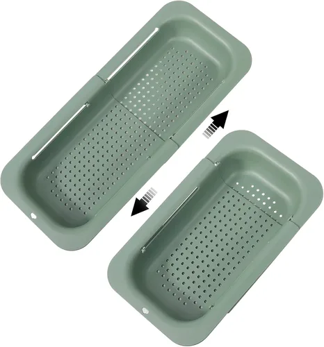 Miniatura 12 de Coladores y coladores plegables para fregadero y coladores de rejilla sobre el fregadero Colador plegable Colador extendible de plástico para frutas