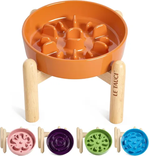 Miniatura 26 de LE TAUCI Cuencos para perros de cerámica de alimentación lenta, cuenco de alimentación lenta de 1.5 tazas para razas pequeñas y medianas, cuenco